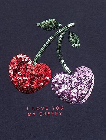 T-shirt met lange mouwen en lovertjes