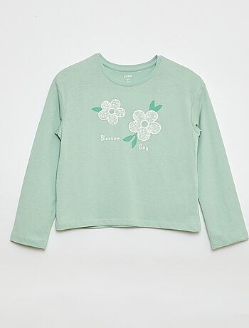 T-shirt met lange mouwen en lovertjes