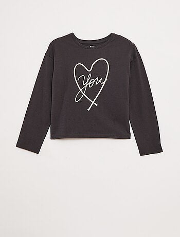 T-shirt met lange mouwen en lovertjes