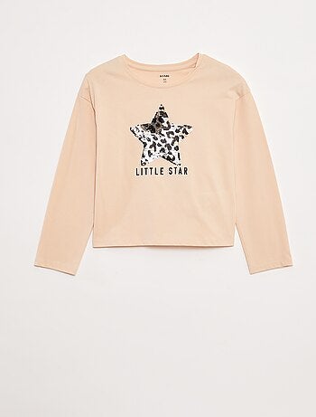 T-shirt met lange mouwen en lovertjes