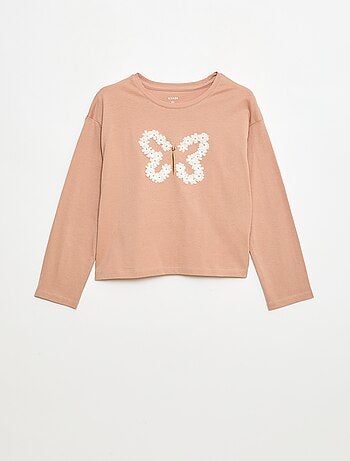 T-shirt met lange mouwen en lovertjes