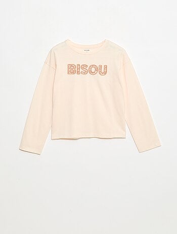 T-shirt met lange mouwen en lovertjes