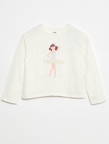 T-shirt met lange mouwen en lovertjes