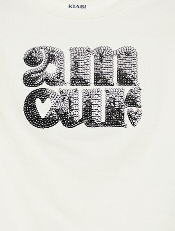 T-shirt met lange mouwen en lovertjes