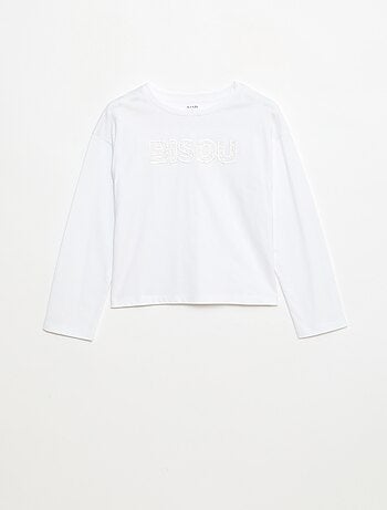 T-shirt met lange mouwen en lovertjes