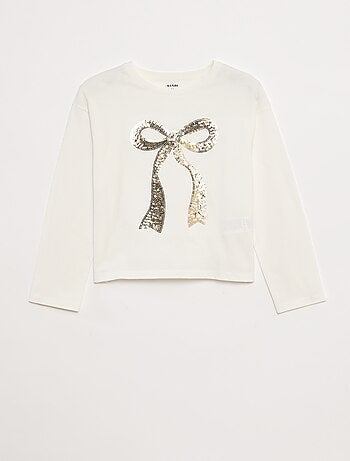 T-shirt met lange mouwen en lovertjes