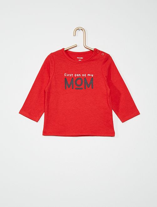 T-shirt met lange mouwen en print bébé garçon - ROOD - Kiabi - 2,00€