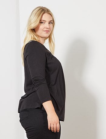 Dames Size+ - T-shirt met mesh borststuk - Kiabi