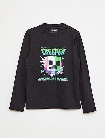 T-shirt met 'Minecraft'-print en lange mouwen - So Easy