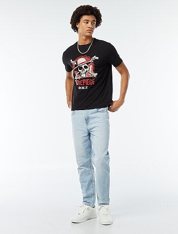 T-shirt met One Piece-print en korte mouw