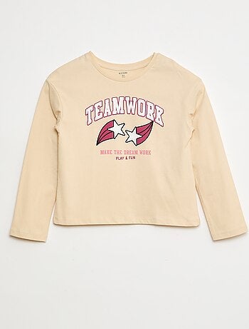 T-shirt met print en lange mouw