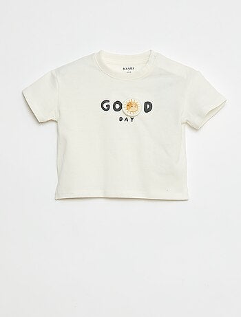 T-shirt met print in reliëf
