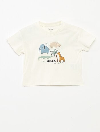 T-shirt met print in reliëf