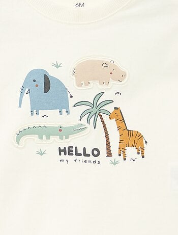 T-shirt met print in reliëf