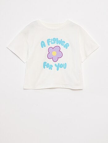T-shirt met print in reliëf