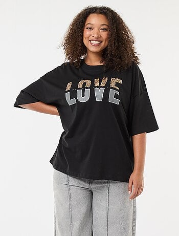 T-shirt met print 'Only Carmakoma'