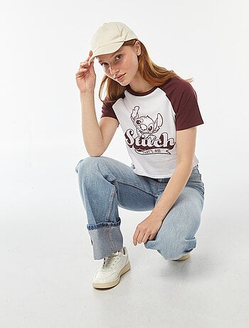 T-shirt met raglanmouwen 'Stitch'