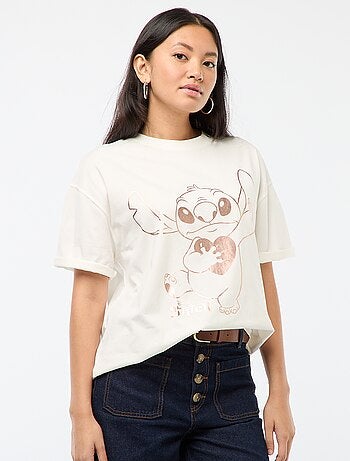 T-shirt met 'Stitch'-print