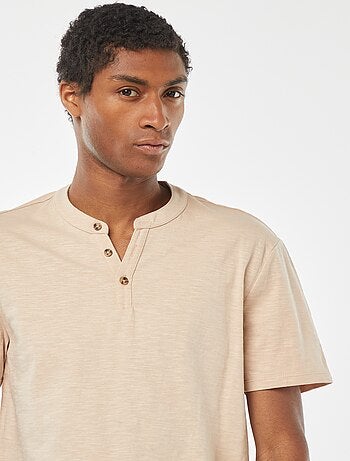 T-shirt met tuniekhals en korte mouw