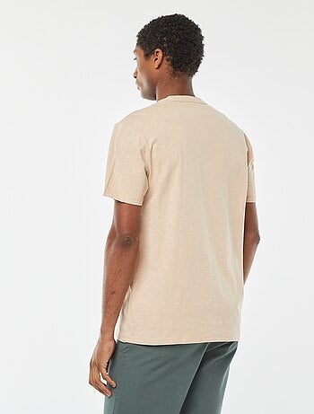 T-shirt met tuniekhals en korte mouw