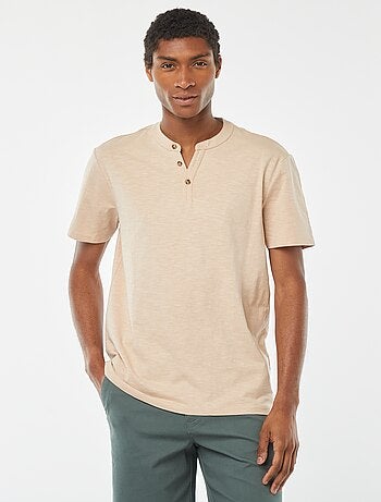 T-shirt met tuniekhals en korte mouw
