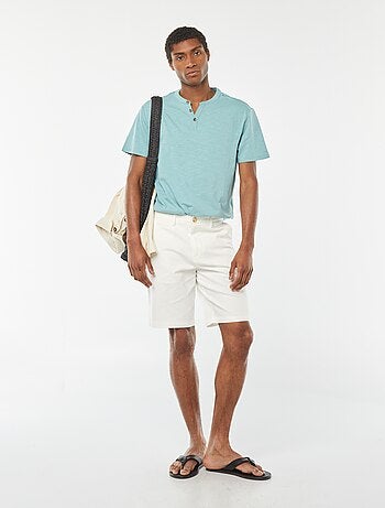 T-shirt met tuniekhals en korte mouw