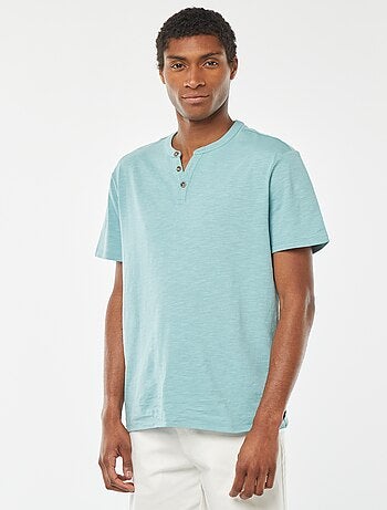 T-shirt met tuniekhals en korte mouw