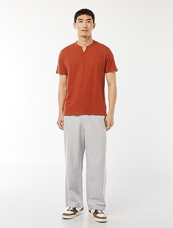 T-shirt met tuniekhals en korte mouw