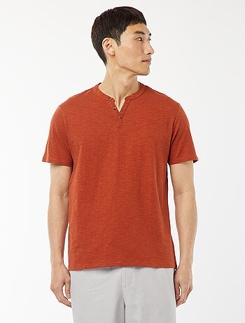 T-shirt met tuniekhals en korte mouw