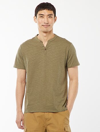 T-shirt met tuniekhals en korte mouw