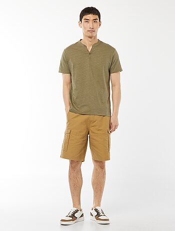 T-shirt met tuniekhals en korte mouw