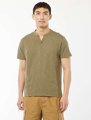 T-shirt met tuniekhals en korte mouw