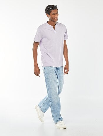 T-shirt met tuniekhals en korte mouw