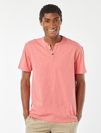 T-shirt met tuniekhals en korte mouw