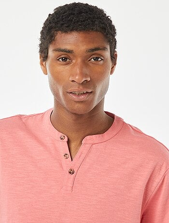 T-shirt met tuniekhals en korte mouw