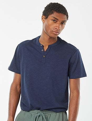 T-shirt met tuniekhals en korte mouw