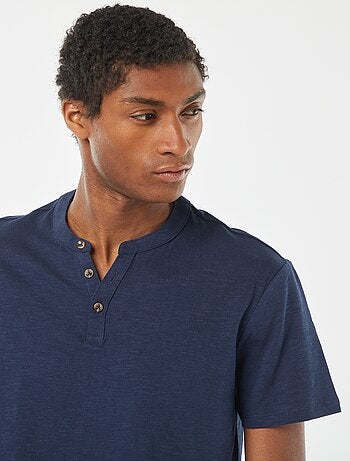 T-shirt met tuniekhals en korte mouw