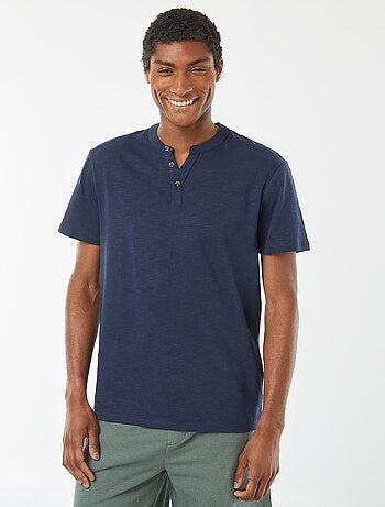 T-shirt met tuniekhals en korte mouw