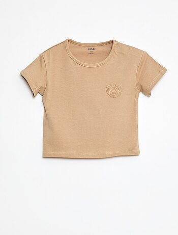 T-shirt van jersey met drukknoopsluiting op de schouder