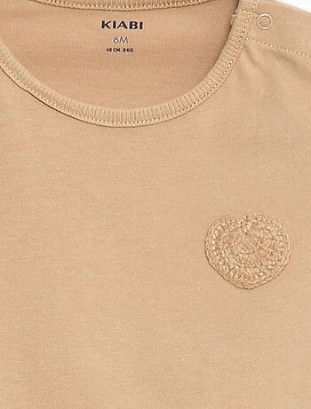T-shirt van jersey met drukknoopsluiting op de schouder