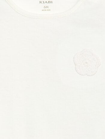 T-shirt van jersey met drukknoopsluiting op de schouder