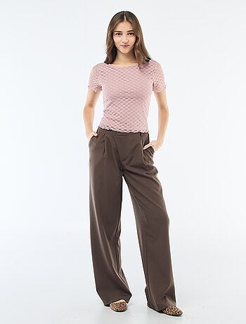 T-shirt van kant met open rug