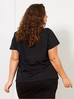 T-shirt van opengewerkt tricot - Kiabi