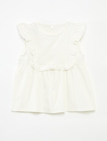 T-shirt zonder mouwen met ruches - So Easy