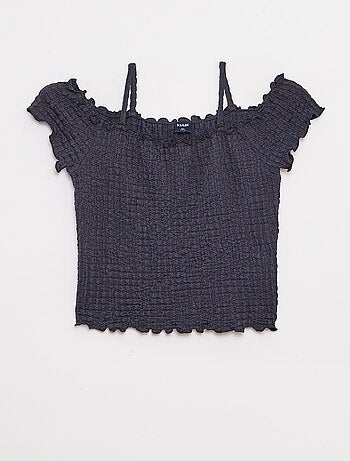 Top met wafeltextuur