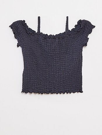 Top met wafeltextuur