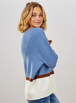 Tricot trui met colorblock - Kiabi