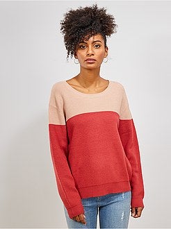 Tricot trui met colorblock - Kiabi