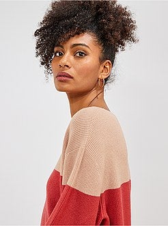 Tricot trui met colorblock - Kiabi