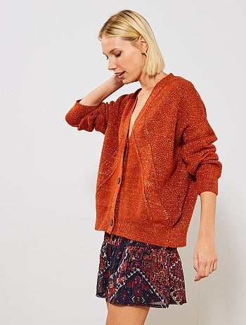 Tricot vest met metaalgaren - Kiabi